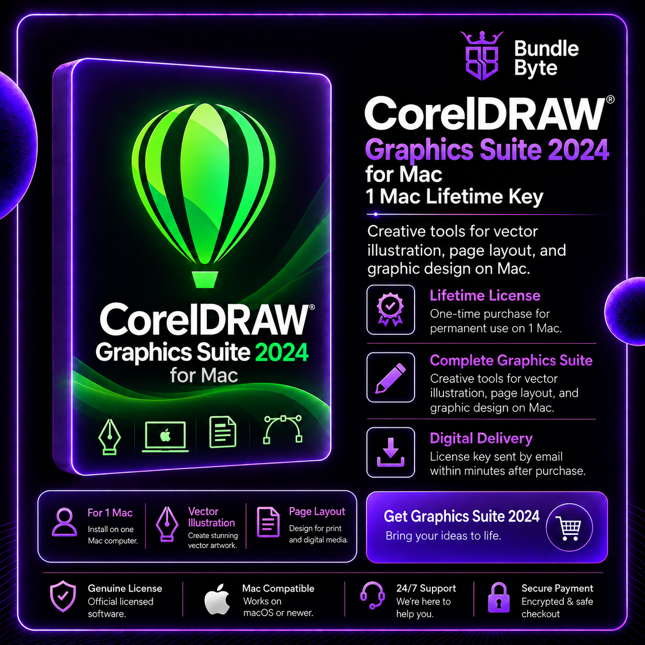 CorelDRAW Graphics Suite 2024 for Mac – Lifetime Key